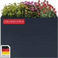 STEELSØN Hochbeet Icarus aus verzinktem Stahl (Anthrazit, 1 St., 100 cm breit), Gartenbeet mit offener Bodenstruktur, Pflanzenkübel wetterfest