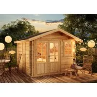 Alpholz Gartenhaus Holz Palermo, BxT: 331x331 cm, in Naturbelassen Inkl. Fußboden mit 28mm Wandstärke