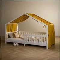 IDIMEX Betthimmel LIAN, Betthimmel Hausbett Deko, Musselin Baldachin aus 100% Baumwolle gelb
