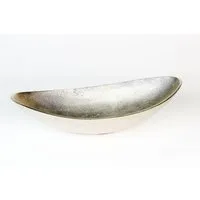 ARTRA Dekoschale Aluminium Schale "Lisa" (Größe: L) Silber oval Dekoschle Tischschale (1 St)