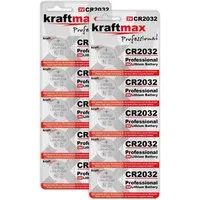 kraftmax 10er Pack CR2032 Lithium Hochleistungs- Batterie / 3V Knopfzelle Knopfzelle, (3 V V), Hochleistungs-Lithium-Technologie für lange Haltbarkeit