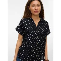 Vero Moda Kurzarmbluse VMBUMPY SS SHIRT AOP WVN GA NOOS Viskose, regular fit
