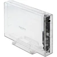 Externes Gehäuse für 3.5" SATA HDD mit USB Type-C Buchse, Laufwerksgehäuse transparent