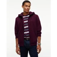 Tommy Jeans Kapuzensweatjacke TJM REGULAR S FLAG ZIP FLEECE THRU mit bestickten Markenlogo auf Brusthöhe