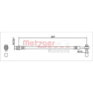 Metzger Bremsschlauch hinten links Audi A4 B9