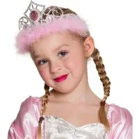 Boland Kostüm Tiara Krone 'Jasmine' für Kinder, Rosa Silber