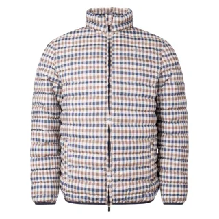 Aquascutum Active 100GR Jacke mit Stehkragen und beigefarbenem Karomuster