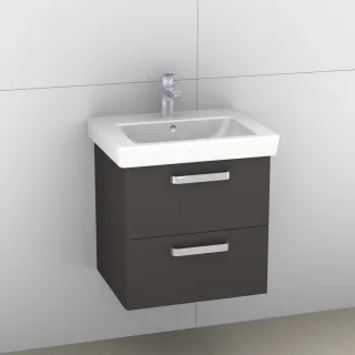 Artiqua 414 Waschtischunterschrank für Subway 2.0 7113F5, 7113F7 Stahlgrau, 414-WU2L-V61-7142-88 414-WU2L-V61-7142-88
