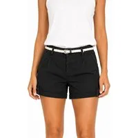 SUBLEVEL Bermudas Damen Short Bermuda kurze Hose Sommer Chino Stoff Hose mit Gürtel