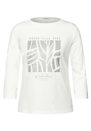 Cecil - Shirt mit Glitzer-Motiv weiß - Gr. - XXL
