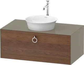 Duravit White Tulip Konsolenwaschtischunterbau wandhängend Amerikanischer Nussbaum & Stein Grau Matt WT4981077H2