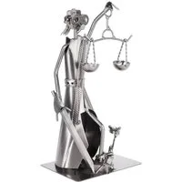 BRUBAKER Dekofigur Schraubenmännchen Justitia mit Schlange und Waage - Jura Eisenfigur (1 St), Geschenk für Juristen, Richter, Anwalt, Kanzlei