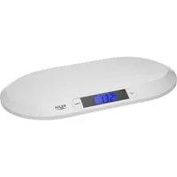 ADLER EUROPE Personenwaage AD 8139 Babywaage digital, Säuglingswaage bis 20 kg, Kinderwaage, HOLD Funktion, TARA Funktion, LCD Display und großer Wiegefläche, Weiß