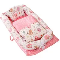 SEHAUSEU Kuschelnest Bettnestchen Babylounge Babykokon mit Decke und Kissen Wickelauflage