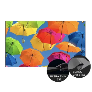 WUPRO Fixed Frame Projector Screen 92/100/110/120/130-Inch 4K Resolution 160° Viewing Angle 10MM Skinny Black Crystal Ci