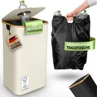 Glückstoff Müllsackständer Pfandflaschen Sammelbehälter [INKL. TRAGETASCHE] 100 Liter, Flaschensammler Leergut - PET Flaschen Pfandbehälter - Flaschensammler