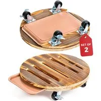 Bamworld Pflanzenroller mit Rollen, robust für schwere Pflanzen, 30,5 cm, Indoor & Outdoor, (2-St), mit Tablett, 360° drehbar mit Bremse, Tragfähigkeit 109 kg