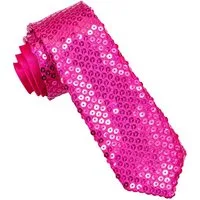 Widmann S.r.l. Kostüm Glitzer Pailletten Krawatte zum Show Kostüm, Pink