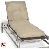 Beautissu Liegenauflage Auflage Sonnenliege Deckchair Flair RL, 190x60x8 cm, Natur, Polster für Sonnenliege Liegestuhl Auflage für Gartenmöbel