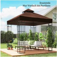 Outsunny Pavillon-Ersatzdach mit Doppeldach, 370 g/m², 300.0 x 300.0 cm (Pavillondach, Ersatzbezug), Kaffee exkl. Rahmen