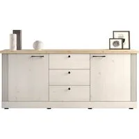 OTTO home Sideboard Country Breite 211 cm, Kommode 2 Türen u. 3 Schubkästen, Anrichte, im Landhausstil, viel Stauraum, mit Metallgriffe, MDF Rahmen