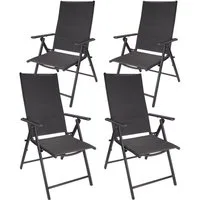 BRUBAKER Gartenstuhl Riva Stuhl mit 7-Fach verstellbarer Rückenlehne (Set, 4 St), Gartenstühle - Faltstühle klappbar - wetterfeste Klappstühle