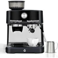 GarveeMore Espressomaschine CMP0001-GS, 1,5l Kaffeekanne, integriertem Mahlwerk&Milchaufschäumer 30 Mahlgrade,58mm Siebträger