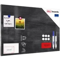ALLboards Magnettafel ALLboards Metallische Magnettafel GRAUES HOLZ MetalBoards Memoboard