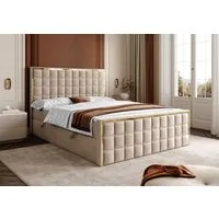 Lookway Boxspringbett ISADORA II GOLD mit zwei Bettkästen für Bettwäsche (Boxspringbett mit Topper), Breite: 140/160/180x200