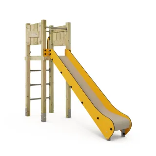 Öffentliche Rutsche PRO Swift für Spielplatz - Robuste Massivholz Konstruktion - Langlebiges HDPE Design - Für Schulen & Parks - 9x9 cm Wickey