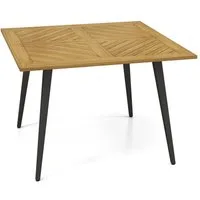COSTWAY Gartentisch, Akazienholz mit Schirmloch, 107x107cm Balkontisch rechteckig