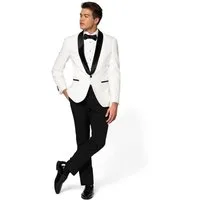 Opposuits Anzug Tuxedo Smoking - Karneval Faschingskostüm Herren Oberstylischer Smoking Anzug in Perlweiß