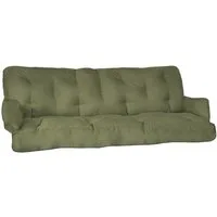 Beautissu Sitzauflage Sitzkissen für Hollywoodschaukel Flair HS, 180x50x8cm, Olivegrün, Garten Auflage mit Zwei Kissen, Polster für Gartenbank Polsterauflage