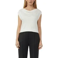 s.Oliver BLACK LABEL Wasserfallshirt mit Wasserfall-Kragen und aus reiner Viskose