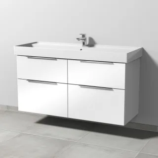Sanipa 3way Waschtischunterbau zu Villeroy & Boch Collaro Waschtisch mit 4 Auszügen, Weiß-Glanz UF83878