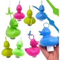 AMLI Spielzeug-Gartenset Entenangeln 8x Bunte Enten inkl. 2 Angeln, Plastikente Öse Angelspiel Kinder