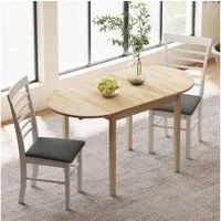 HOMCOM Klapptisch für 6 Personen, mit Drop-Leaf-Design (Klappbar Küchentisch, 1-St., Esstisch aus Holz), für Kleine Räume, Esszimmer, Küche 140 x 70 x 75 cm Naturholz