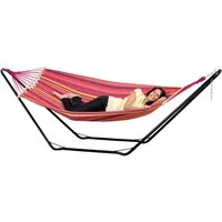 Amazonas Hängematte mit Stahlgestell, 100kg belastbar, 200x100 cm (Beach Set), Schnell aufzustellen und leicht zu verstauen