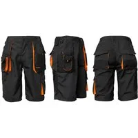 Classic Arbeitsshorts Kurze-Arbeitshose Shorts Cargo-Schutzhose Sommer Schwarz-Orange