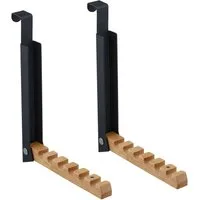 relaxdays Türhaken Klappbare Türgarderobe 2er Set, (2-St), schwarz