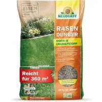 Neudorff Rasendünger Moos- & UnkrautStopp 18 kg, Eisen und Kalium sorgt für dichten, grünen Rasen ohne Moos und Unkraut
