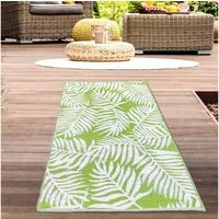 Carpetia Outdoorteppich Outdoor-Teppich mit Palmenblätter Design in grün, rechteckig