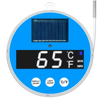 Solar Powered Floating Pool Thermometer Digital LED Display With 3-Color Temperature Light C/F Switchable For Swimming P