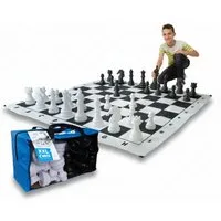 alldoro Spiel XXL Schach, großes Schachspiel für drinnen & draußen, Brettspielklassiker im Jumbo Format mit 158 x 158 cm großem Spielfeld