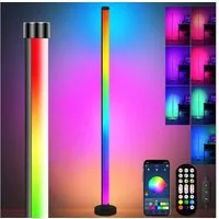 Sunicol LED Stehlampe Smart RGB Stehlampe mit App und Fernsteuerung, Musik Sync, Timer, LED fest integriert, 16 Millionen Farben, DIY für Gaming, Schlafzimmer, Wohnzimme