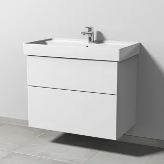 Sanipa 3way Waschtischunterbau zu Villeroy & Boch Collaro Waschtisch mit 2 Auszügen, Weiß-Soft SM83643