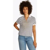 Tommy Hilfiger Poloshirt LYOCELL OPEN-NK RELAXED POLO SS mit Streifenmuster, mit Seitenschlitzen