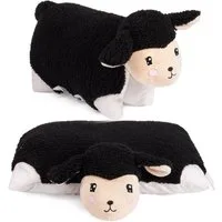 BRUBAKER Kuscheltier Kissen - Schaf - 2 in 1 Plüschtier und Kuschelkissen - 40 x 30 cm (Dekokissen, 1-St., Tierkissen Schafkissen Stofftier), aufklappbares Kinder Plüschkissen mit Klettverschluss