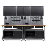 ONDIS24 Werkstatt-Set Ondis24 Werkstatt Set 240cm Werkbank Metall Werkzeugschrank Fritz