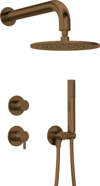 Neuesbad Serie 600 Unterputz Dusch-Set mit verstellbarer Kopfbrause Neuesbad, bronze gebürstet NB1NQS_C9YK1